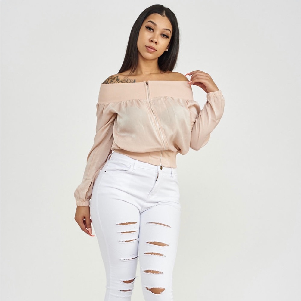 Cold shoulder jacket